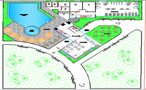 Club house site plan and club house architecture design dwg file - Cadbull