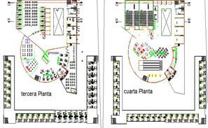 Multi-flooring shopping plaza floor plan layout cad drawing details dwg ...