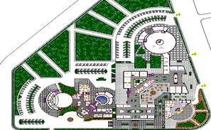 Landscaping details of shopping center with layout plan dwg file - Cadbull