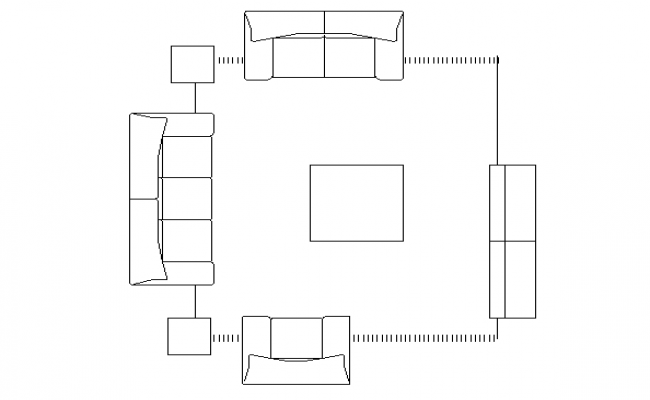 Living Room Furniture Interior Design AutoCAD File - Cadbull