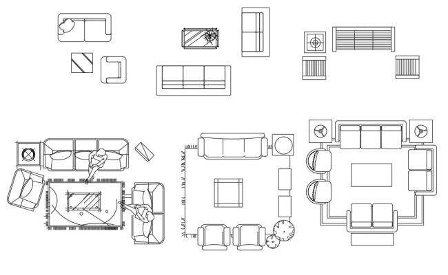 Multiple Sofa Set And Drawing Room Furniture Blocks Cad Drawing Details   LivingRoomSofaSetCADBlocksDWGFileTueApr2020124303 