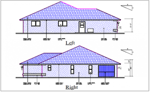 Floor plan of the bungalow with furniture details in AutoCAD - Cadbull