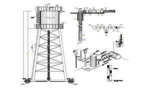 Welt tubular water tank section, plumbing and auto-cad details dwg file ...