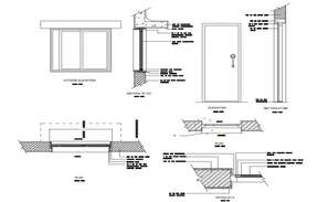 window and door section and section plan view detail dwg file - Cadbull