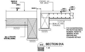 Shaft elevation and the section details are given in this AutoCAD 2D ...