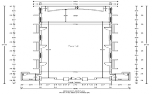 Plan and elevation design drawing of Jain derasar temple - Cadbull