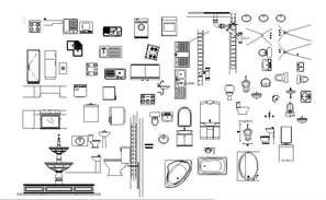 Dwg file of bathroom fixtures blocks - Cadbull