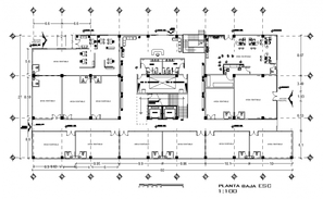 Elevation drawing of building with detail dimension in dwg file - Cadbull