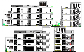 Multi family housing layout plan dwg file - Cadbull