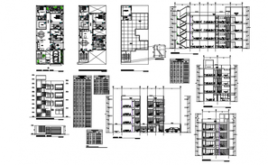 Elevation and section One family housing plan detail dwg file - Cadbull