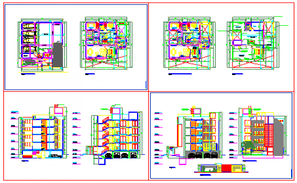 Architectural two storey residential building design drawing - Cadbull