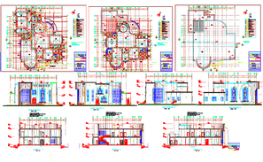 Bungalow plan with elevation details in dwg file - Cadbull