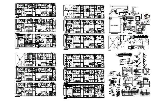 The architecture project of multi-family housing building dwg file ...