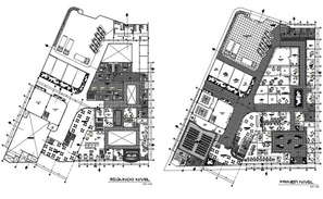 Touristic center plan autocad file - Cadbull