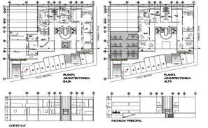 Five Floor Modern Commercial Building Elevation With Presentation ...