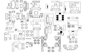 Office Reception Table And Waiting Area Sofa Drawing Free CAD Blocks ...