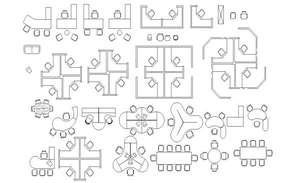 Office table and chair CAD furniture blocks 2d view layout file in ...