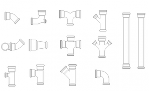 2d Pipe Block detail - Cadbull