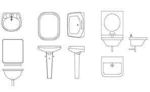 Bathroom Accessories CAD Blocks Free Download - Cadbull