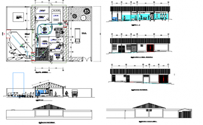 Coffee Processing Plant Section and Elevation Details dwg file - Cadbull