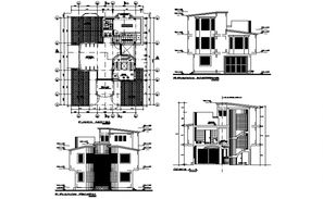 The house plan with 3D detailing dwg file. - Cadbull