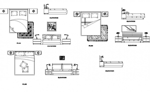 Guest bedroom wall elevation in AutoCAD, dwg file. - Cadbull