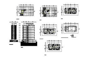 Commercial cum residential apartment building front and back elevation ...