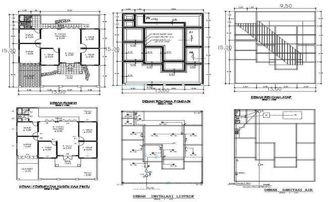 Architectural plan of 2 storey house 10.00mtr x 20.00mtr with furniture ...