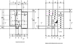 Two story simple house floor plan distribution cad drawing details dwg ...