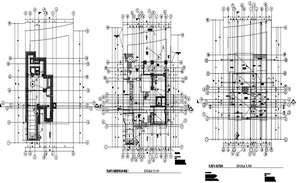 Centre line plan of a house in autocad - Cadbull