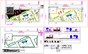 Planting trees plan with detail dwg file. - Cadbull