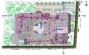 Administrative building city layout plan - Cadbull