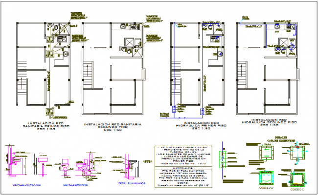 Installation hydro sanitary plan layout file Cadbull