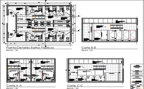 Public Toilet plan dwg file - Cadbull