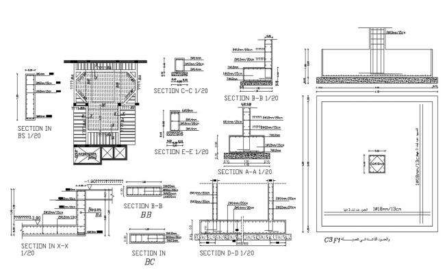 Column Detail Dwg File - Cadbull