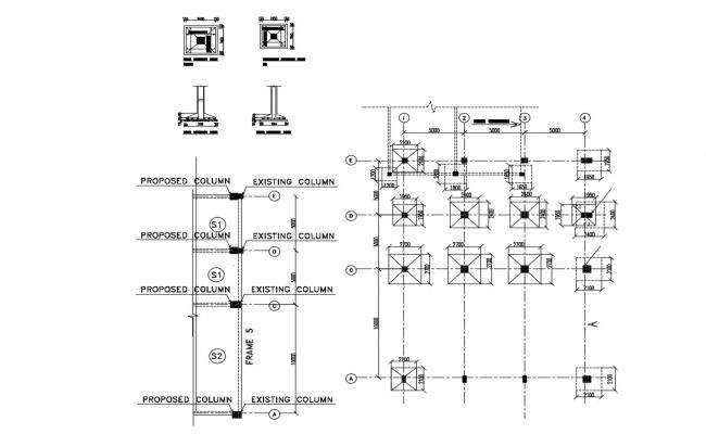 Combine Footing Pad Foundation Column Structure Design Cadbull