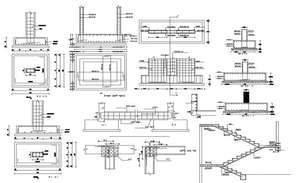 Column Sections And Constructive Structure Drawing Details For Shopping 