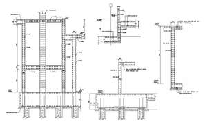 Detail of foundations and anchors of castles and chains dwg file - Cadbull