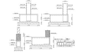 Column beam detail plan and elevation structure layout file - Cadbull