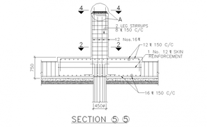 Column detail in design with construction design dwg file - Cadbull