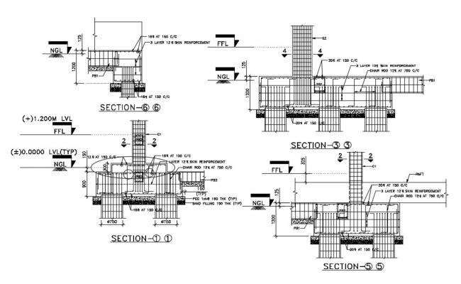 Reinforcement Detail Drawing Of The Bungalow Presented In This AutoCAD ...