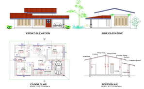 South face elevation of 30'x40' East facing house plan is given as