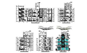 Dwg file of residential apartment section - Cadbull