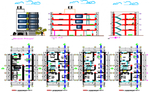 2 storey residential house plan in dwg file - Cadbull