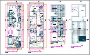 Side sectional details of multi-family residential building dwg file ...