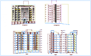 Back elevation of 19x10m house plan is given in this Autocad drawing ...