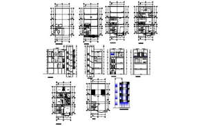 Details of glass lift elevators plan and section of multi flooring ...