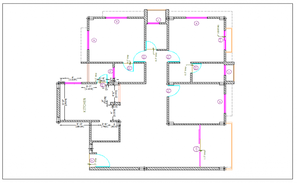 House Plan With Landscape And Swimming Pool. detail drawing presented ...