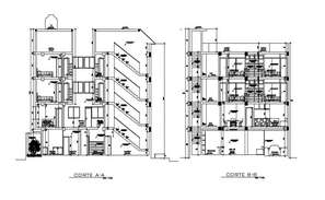 All sided elevation and sectional details of Mary hotel dwg file - Cadbull