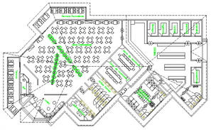 Detail 2d view of restaurant building block elevation and plan autocad ...